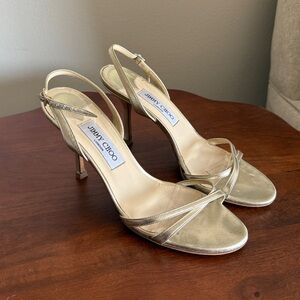 Jimmy Choo Gold Strappy Heels